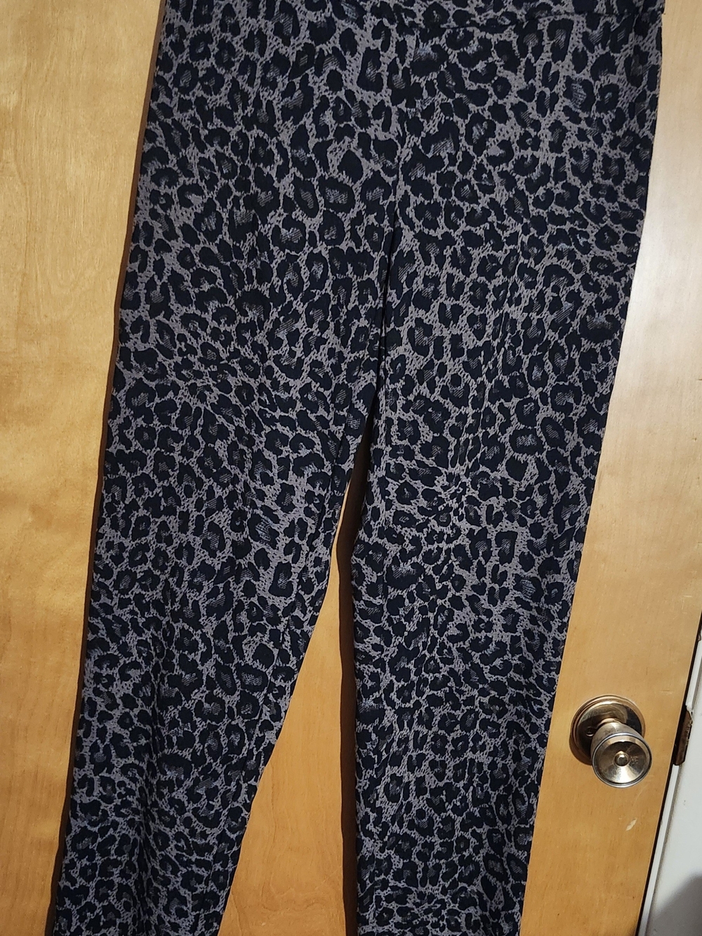 new directions Black and Brown Leopard Print Pants